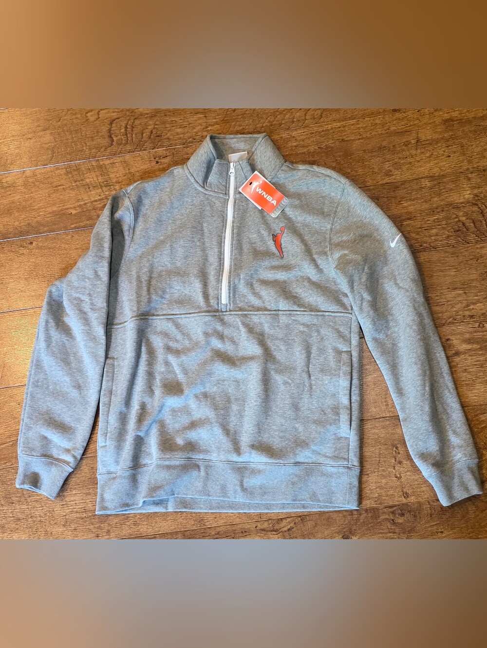 NBA Men's Gray Quarter-Zip Pullover Sweatshirt